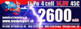 IMI-KYPOM  LiPo 4S 14,8V 2600mAh 45/90C IMI Pro